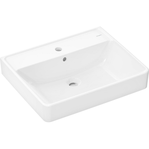 Hansgrohe Xanuia Q Wastafel/Fontein - 60x48cm - inbouw - 1 kraangat - met overloop - glans wit SW1165071