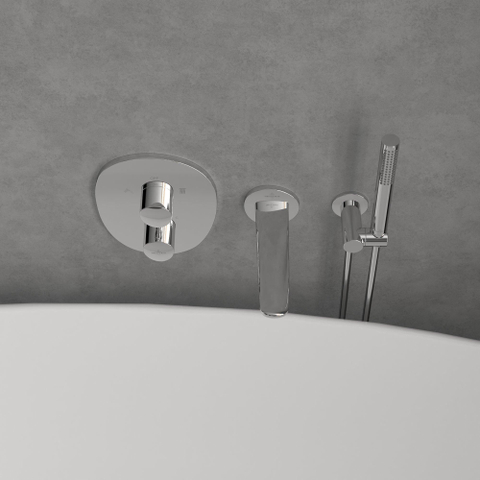 Villeroy & Boch Antao Inbouwthermostaat - met tweeweg stopkraan - hoogglans chroom SW974277
