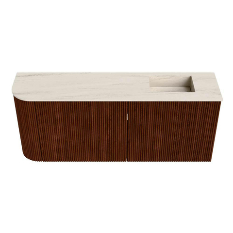 Mondiaz JOYA-DLUX 101.6cm toiletmeubel - ronding links kleur Ruby - Wastafel FAYE positie Rechts 1 kraangat kleur Meli. SW1425386
