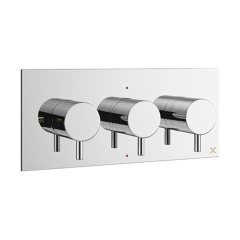 Crosswater MPRO mitigeur de douche thermostatique encastré horizontal 2 robinets-arrêt partie visible chrome SW385418