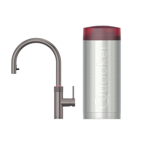 Quooker Flex Round kokendwaterkraan - draaibare & uittrekbare uitloop - Combi reservoir - Warm / kokend water - gunmetal SW968367