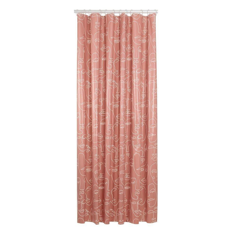 Sealskin Mind Rideau de douche 180x200 cm PEVA Rose foncé / Blanc SW699500
