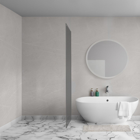 Aqua Vista Oria Cuadra Paroi latérale - 90x200cm - avec kit de montage - pour cabine de douche - verre fumé - gunmetal SW1436522