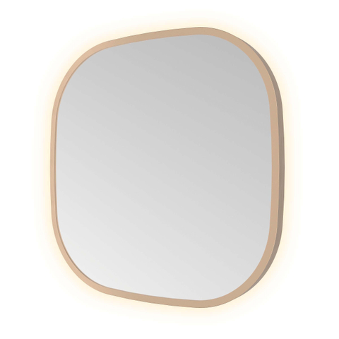 Hotbath &MORE Spiegel in aluminium frame / contour - 40x40cm - inclusief indirect LED - color changing - dimbaar - dottless - met afstandsbediening - PVD - geborsteld koper SW1246837