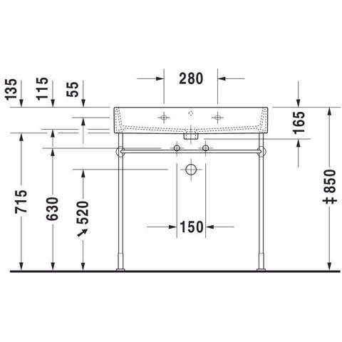 Duravit Vero Air (meubel) wastafel 1 kraangat met overloop 80x47cm met WonderGliss wit SW156961