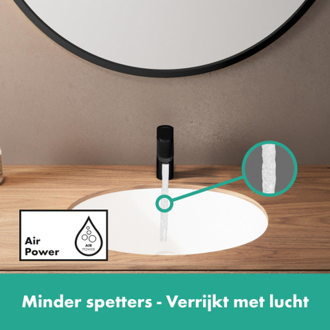 Hansgrohe Vernis Blend 1-gats wastafelkraan - 100 met waste - voorsprong 10.8cm - mat zwart SW651455