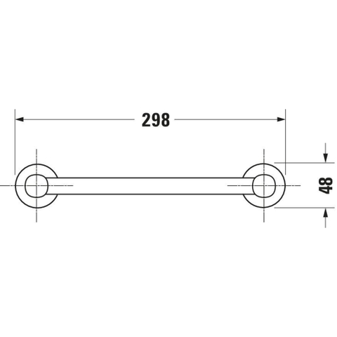Duravit D-code Badgreep hoogglans - 25cm - chroom 0293310