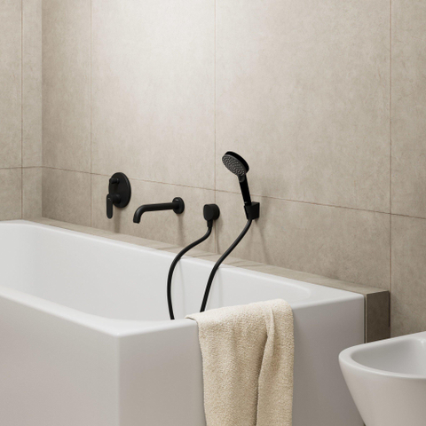 Hansgrohe Vernis Blend baduitloop - 204mm - mat zwart SW651308