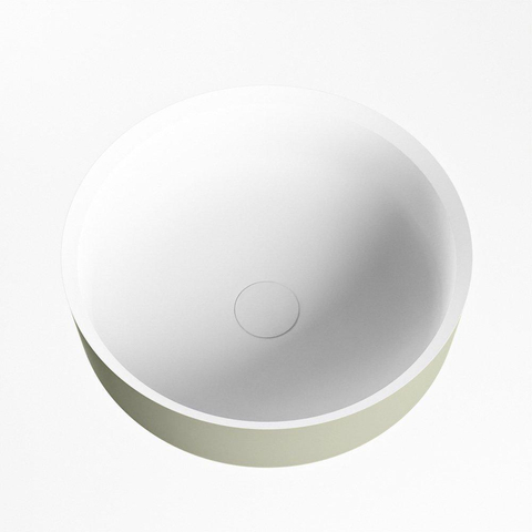 Mondiaz Coss Waskom - 36x36x13cm - rond - opbouw - Solid surface - Army/Talc SW643472