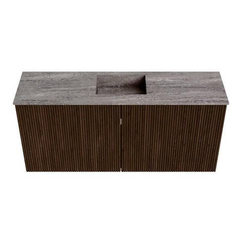 Mondiaz JOYA-DLUX Meuble de salle de bains 90cm - couleur Walnut - Vasque FAYE position Milieu 1 trou de robinet couleur Oza SW1424560