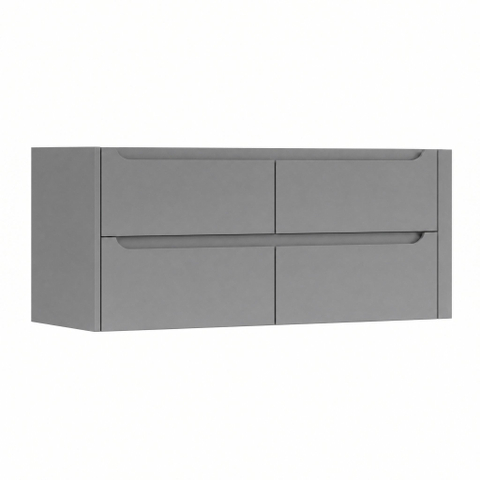 H&R Badmeubelen Juice Wastafelonderkast - 120x45x50cm - rechterhoek afgerond - 4 lades - geïntegreerde greep - stone grey mat SW1570838