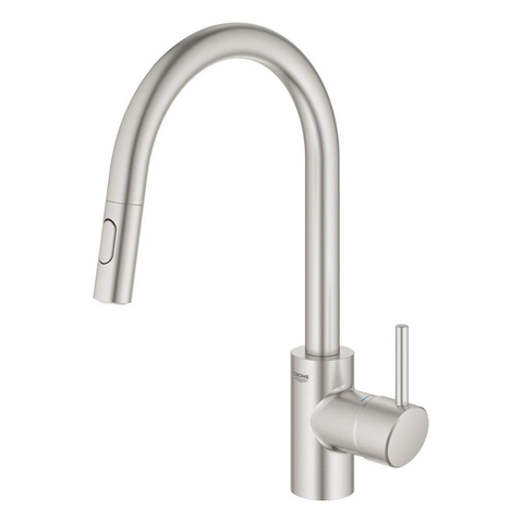 Grohe Concetto Keukenkraan - uittrekbare uitloop - 2 straalsoorten - Brushed Supersteel (RVS) SW225323