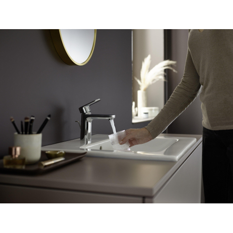 Hansgrohe Vernis Blend Eengreeps wastafelmengkraan - 100 - coolstart - met PopUp - trekwaste - hoogglans chroom SW642522