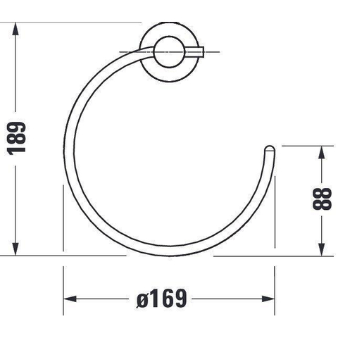 Duravit D-code Handdoekring - hoogglans chroom 0315316