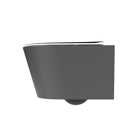 Mondiaz LAVIE WC suspendu – sans bride – 36 x 53 cm – avec abattant softclose – Dark grey (gris), abattant Talc (blanc) SW1208755