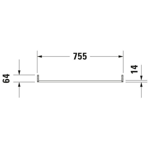 Duravit Vero Handdoekhouder - voor wastafel 045480 - hoogglans chroom 0296114