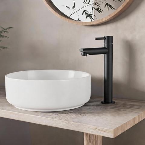 Fortifura Calvi Robinet de lavabo - 23cm - rehaussé - montage sur plan - mat noir SW1476845