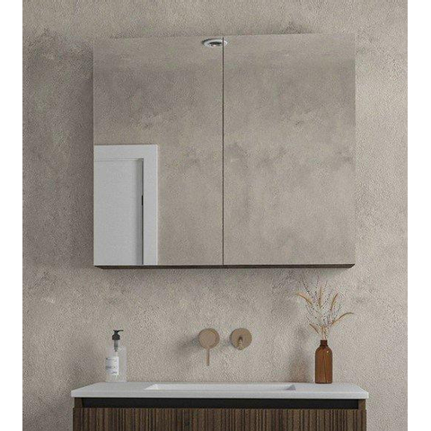 Saniclass Holz Base spiegelkast – 80x70 cm – Donker eiken SW773980
