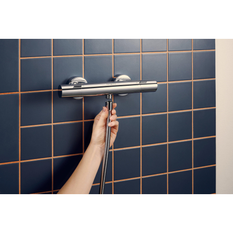 Hansgrohe Ecostat fine Douchekraan - thermostatisch - zonder omstel HOH=15cm - thermostaat - hoogglans chroom (wit) SW1152220