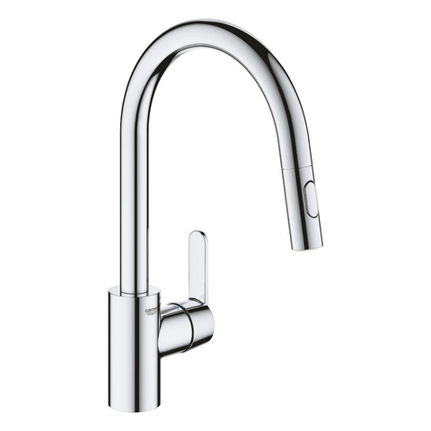 Grohe Get 1-gats Keukenkraan - hoge draaibare uitloop - met handdouche - voorsprong 22.3cm - chroom SW280652