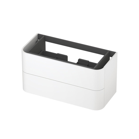 INK Concept R Wastafelonderkast - 100x45x52cm - 2 lades - opliggende grepen - afgeronde hoeken - MDF lak - mat wit SW1405576