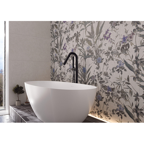 ÉCHANTILLON Terravito Melora carreau mural - 60x120cm - rectifié - Aspect béton - White decor mat (blanc) SW1130651
