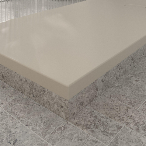 Villeroy & Boch Ecora douchebak - 180x80x4.5cm - afvoer korte zijde - almond (beige) SW1558969