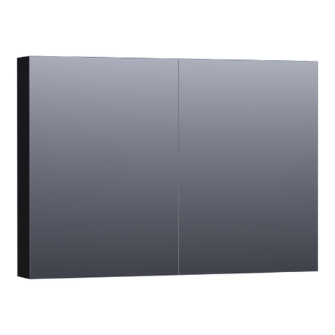 BRAUER Impress armoire de toilette - 100x70x15cm - sans éclairage - 2 portes miroir double face - noir mat SW393045