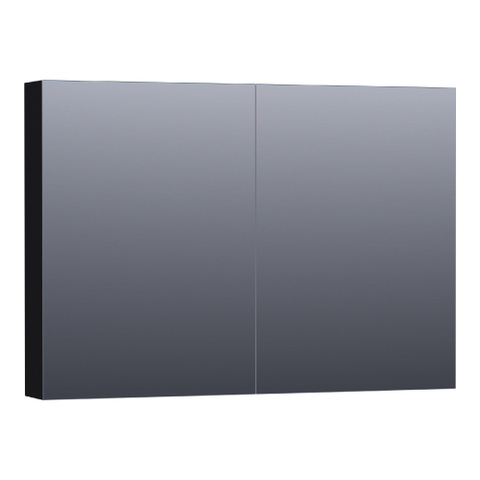 Saniclass Plain Armoire de toilette 99x70x15cm Noir mat SW393045