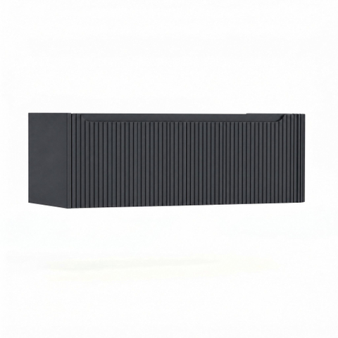H&R Badmeubelen Juice Wastafelonderkast - 120x45x40cm - rechterhoek afgerond - 3D-front - 2 lades - geïntegreerde greep - dark blue SW1259999