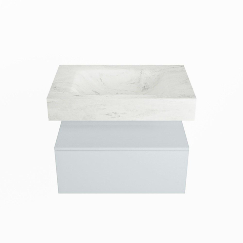 MONDIAZ ALAN - DLUX Badkamermeubelset - 70cm - onderkast - Clay - 1 lade - vrijhangende wastafel - wasbak midden - 1 kraangat - Opalo SW806822