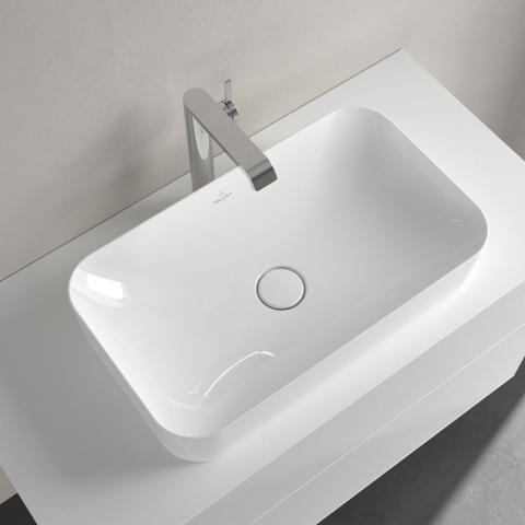 Villeroy & Boch finion opzetwastafel - 60x35cm - zonder kraangat - zonder overloop CeramicPlus - White Alpine (glans wit) SW106464