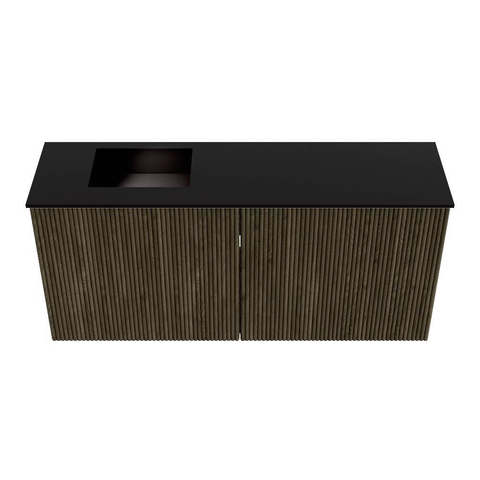 Mondiaz JOYA 90cm toiletmeubel - kleur Shadow - Wastafel FAYE positie Links 1 kraangat kleur Urban. SW1421487