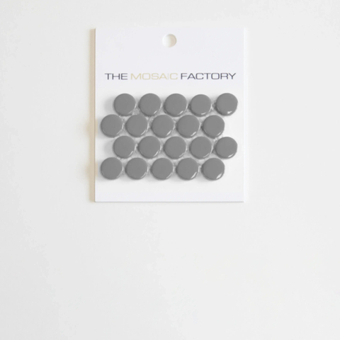 ÉCHANTILLON The Mosaic Factory Venice Mosaïque pennyround 1.9x0.5cm carreau mural pour intérieur et extérieur Rond Céramique Gris Bleu SW862201