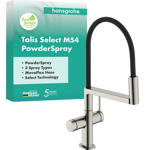 Hansgrohe Talis Select M54 PowderSpray eengreeps keukenkraan Semi-Pro 3jet rvs look SW1383014