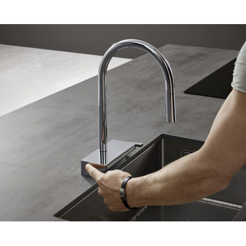 Hansgrohe Aquno Select M81 - 1 greeps keukenkraan - 170 uittrekbare vuistdouche - 3jet - sbox - hoogglans chroom SW878838