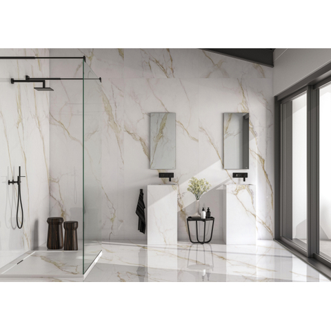 Terravito Tovaro carrelage mural et sol - 120x120cm - 10.7mm - carré - rectifié - aspect pierre naturelle - blanc mat SW727436