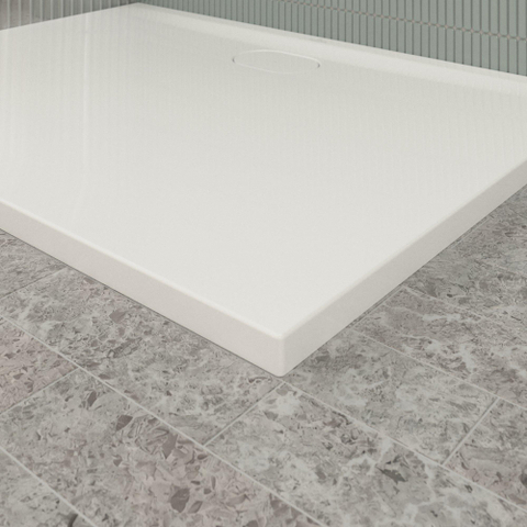 Villeroy & Boch Ecora douchebak - 120x90x3.5cm - afvoer lange zijde - white alpine (wit) SW1558861