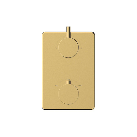 Wiesbaden Caral Ensemble de finition thermostat encastré 2 voies en laiton brossé PVD SW373298