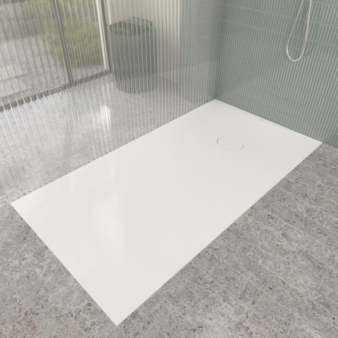 Villeroy & Boch Ecora douchebak - 170x90x4.5cm - afvoer korte zijde - white alpine (wit) SW1558978