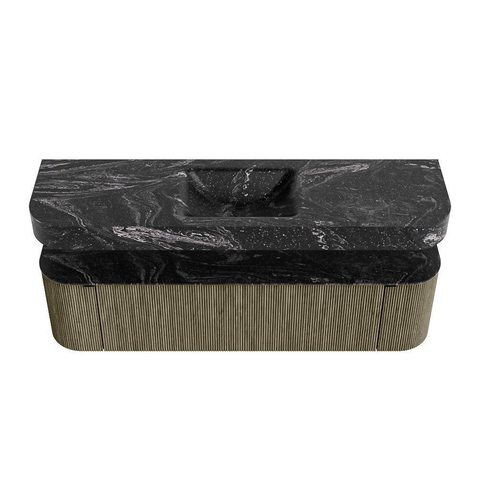 MONDIAZ THOR-DLUX 170cm meuble de salle de bains arrondi gauche + droite couleur Shadow avec 1 tiroir et 2 portes. Vasque suspendue CLOUD Milieu 1 trou de robinet couleur Lava. SW1465516