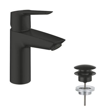 Grohe Start Wastafelmengkraan - S-Size - ES energiebesparend - met waste - matte black (mat zwart) SW811175
