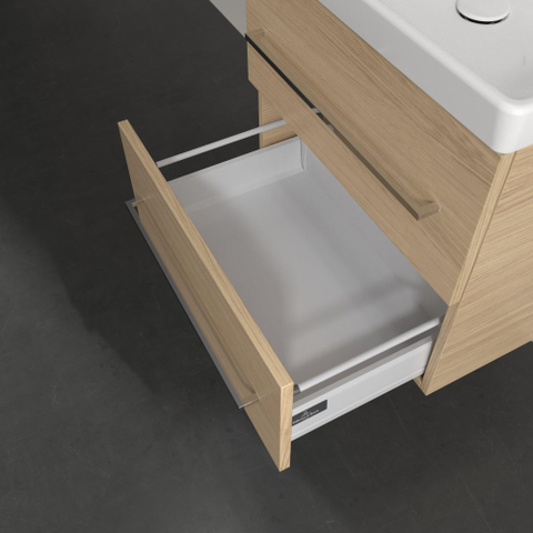 Villeroy & Boch Avento Wastafelonderkast - 2 uittrekladen - 576x514x484mm - Nordic Oak (hout) SW971884