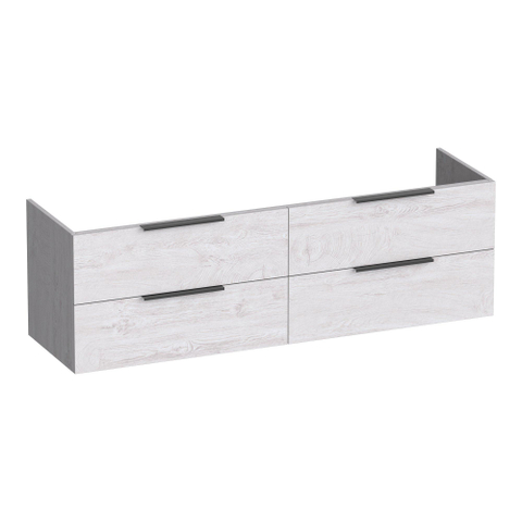 BRAUER Elevate meuble sous-lavabo 160 sans poignées rapportées 4 tiroirs softclose et 2 découpes pour siphon - Forest Seashell SW1200117