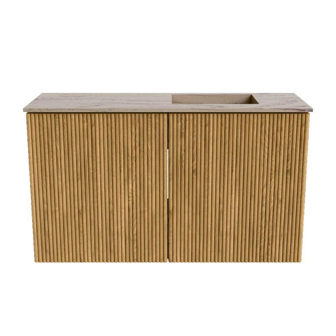 Mondiaz JOYA-DLUX 70cm toiletmeubel - kleur Oak - Wastafel FAYE positie Rechts 1 kraangat kleur Arena. SW1423853