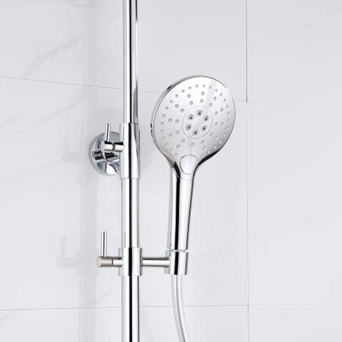 Fortifura Calvi Regendoucheset - thermostatisch - 25cm - hoofddouche - gladde slang - ronde handdouche - hoogglans chroom SW1204419