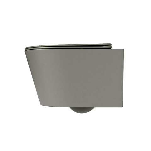 Mondiaz LAVIE WC suspendu – sans bride – 36 x 53 cm – avec abattant softclose – Smoke (brun clair), abattant Army (vert) SW1208579