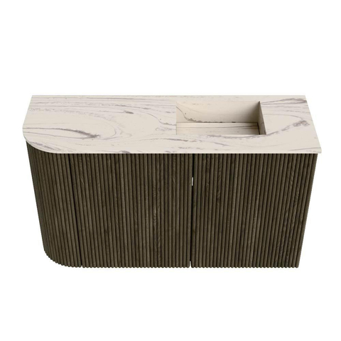 Mondiaz JOYA-DLUX 71.6cm toiletmeubel - ronding links kleur Shadow - Wastafel FAYE positie Rechts 1 kraangat kleur Nata. SW1426254