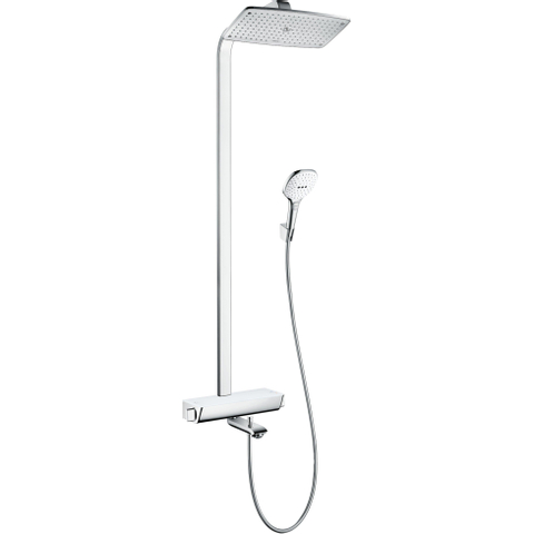 Hansgrohe Raindance e SelectE - 360 Air - 1jet - showerpipe: - met Ecostat - select badkraan - thermostatisch - 156.5cm - thermostaat - wit chroom 0605561