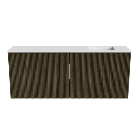 Mondiaz JOYA 100cm meuble de salle de bains - couleur Shadow - Vasque FAYE position Droite Sans trou de robinet couleur Talc SW1421437